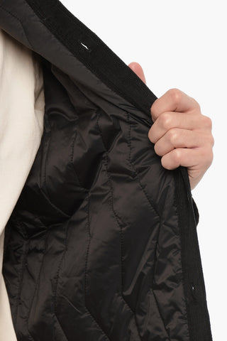 Overshirt in Velour a Coste con Inserto Trapuntato sul Retro