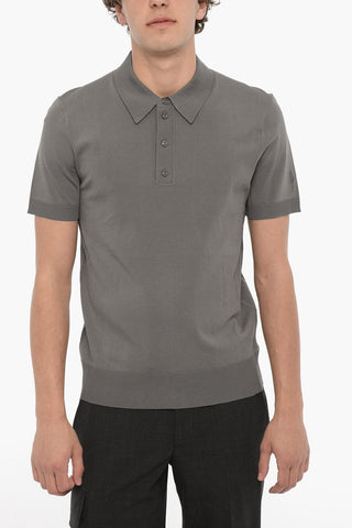 3-Buttons Polo Shirt with Ribbed Edges