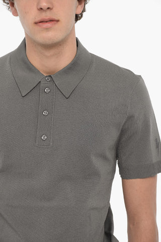3-Buttons Polo Shirt with Ribbed Edges