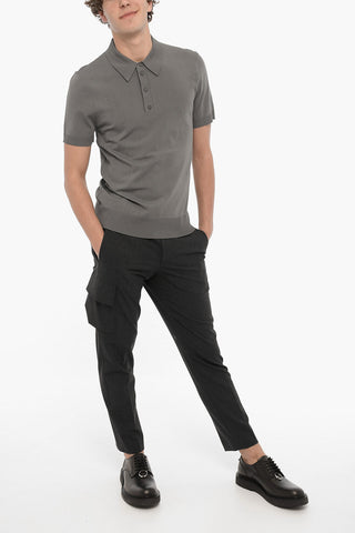 3-Buttons Polo Shirt with Ribbed Edges
