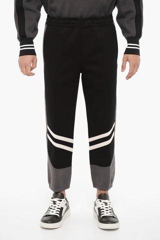 Neoprene Skinny Joggers with Contrasting Details