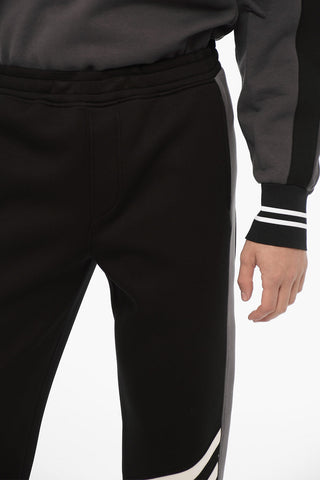 Neoprene Skinny Joggers with Contrasting Details
