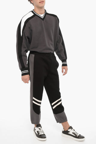 Neoprene Skinny Joggers with Contrasting Details