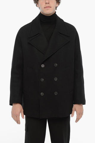 Peacoat Doppiopetto in Misto Lana