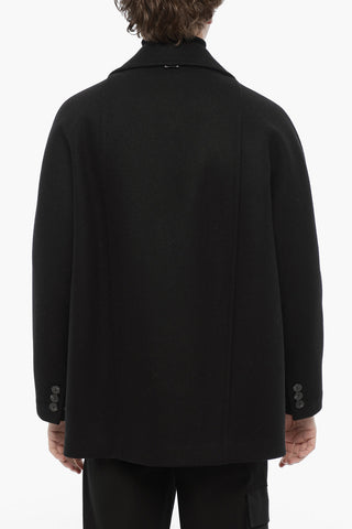 Peacoat Doppiopetto in Misto Lana