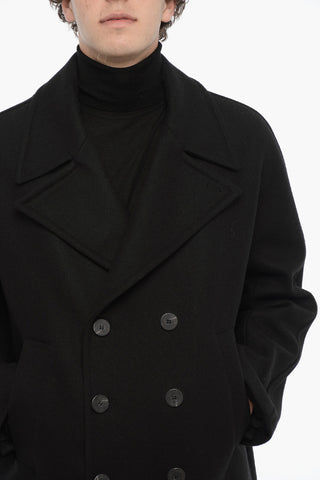 Peacoat Doppiopetto in Misto Lana