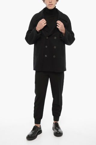 Peacoat Doppiopetto in Misto Lana