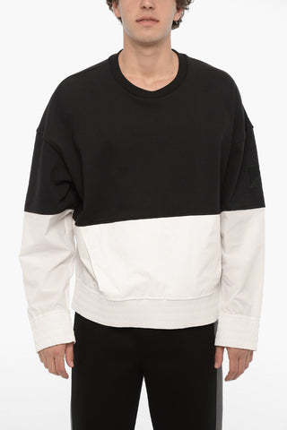 Felpa Girocollo BLOCKING con Fondo in Nylon