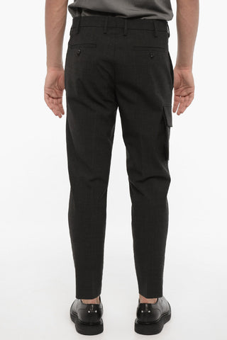Cargo Skinny Fit-Hose aus Schurwollmischung