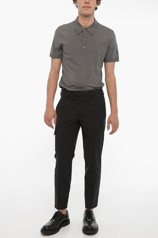 Cargo Skinny Fit-Hose aus Schurwollmischung