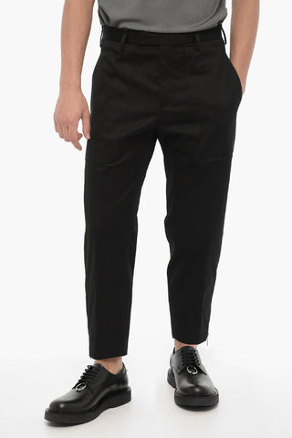 Stretch Cotton TOM Pants with Ankle Zip