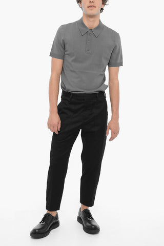 Stretch Cotton TOM Pants with Ankle Zip