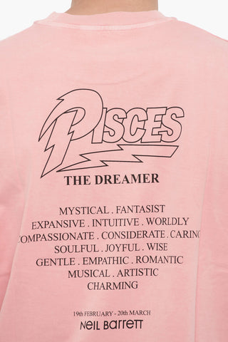 Printed PISCES THE DREAMER Crew-Neck T-shirt