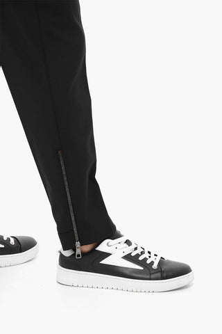 Casual Slim-Fit Trousers with Ankle Zip