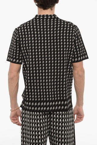 Polo Blouson Fit con Ricami Thunderbol All-Over