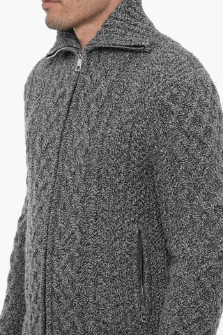 Maglia a Trecce in Lana con Due Tasche