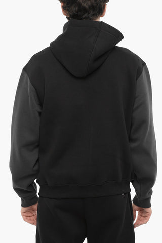 Two-Tone Fleeced Cotton Blend Hoodie