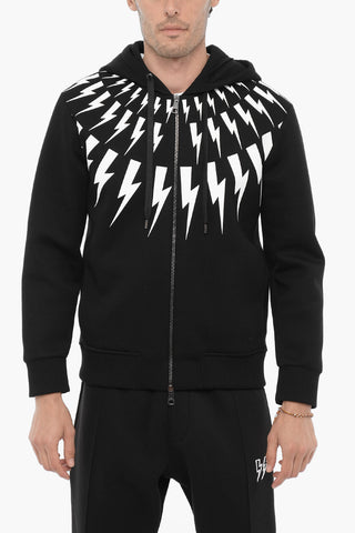 Felpa Hoodie FAIRISLE THUNDELBOLT in Neoprene Slim Fit