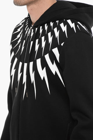 Felpa Hoodie FAIRISLE THUNDELBOLT in Neoprene Slim Fit