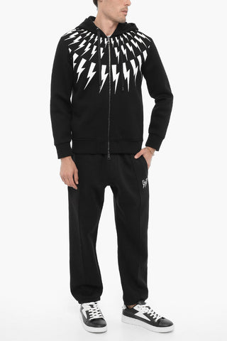 Felpa Hoodie FAIRISLE THUNDELBOLT in Neoprene Slim Fit
