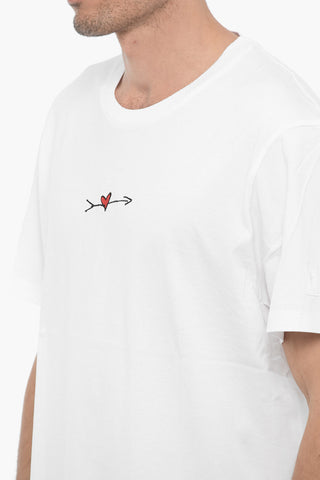 T-shirt Girocollo Slim Fit con Ricamo Cuore