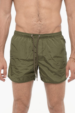Costume da Bagno Boxer Slim Fit in Tinta Unita