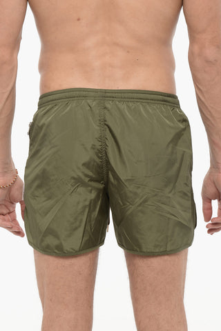 Costume da Bagno Boxer Slim Fit in Tinta Unita