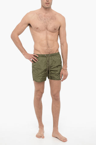 Costume da Bagno Boxer Slim Fit in Tinta Unita