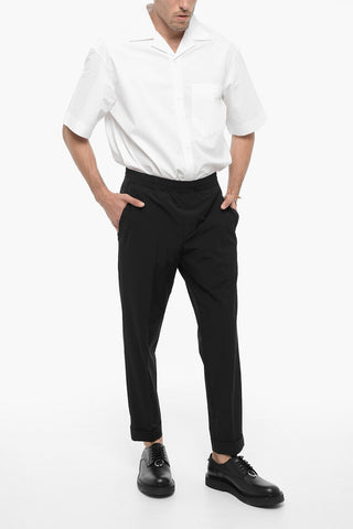 Pantaloni REM in Nylon con Elastico in Vita