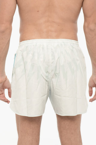 Slim Fit Swim Shorts with Thunderbolt Print