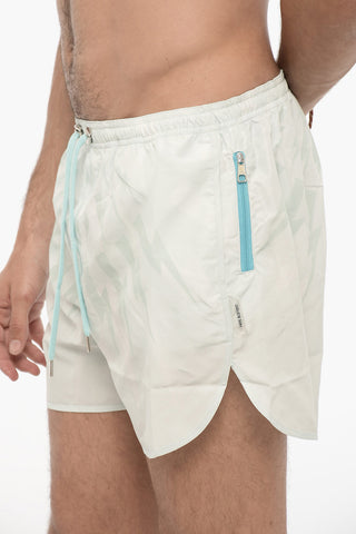 Slim Fit Swim Shorts with Thunderbolt Print