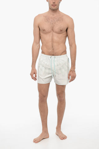 Slim Fit Swim Shorts with Thunderbolt Print
