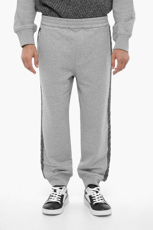 Joggers Loose Fit Con Bande Laterali in Lana