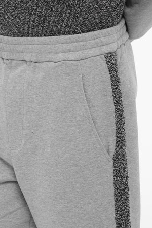 Joggers Loose Fit Con Bande Laterali in Lana