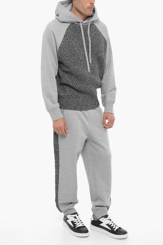 Joggers Loose Fit Con Bande Laterali in Lana