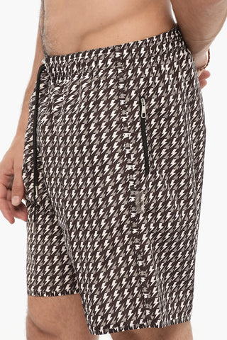 Costume da Bagno Boxer con Stampa Thunderbolt All-Over