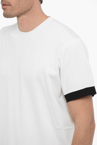Short Sleeves Crew-neck Sweater with Contrast Edges