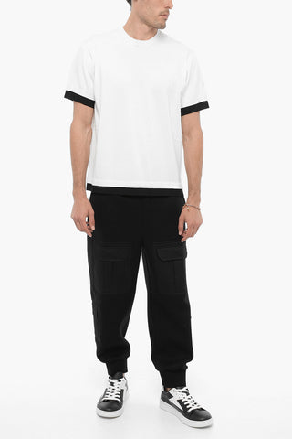 Short Sleeves Crew-neck Sweater with Contrast Edges