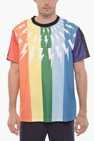 Multicolor THUNDER 7 BOLT  Crew-Neck T-shirt