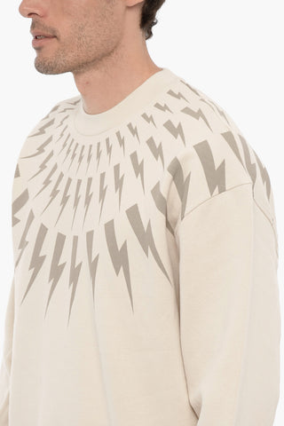Felpa Girocollo FAIRISLE THUNDERBOLT in Cotone Felpato