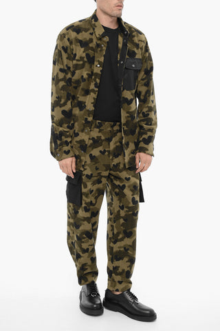Overshirt in Pile Camouflage con bottoni Automatici