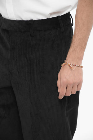 Ribbed Velour Loose-Fit Trousers