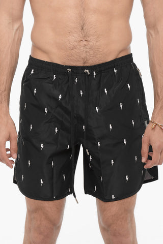 All Over Thunderbolt Printed Swim Shorts