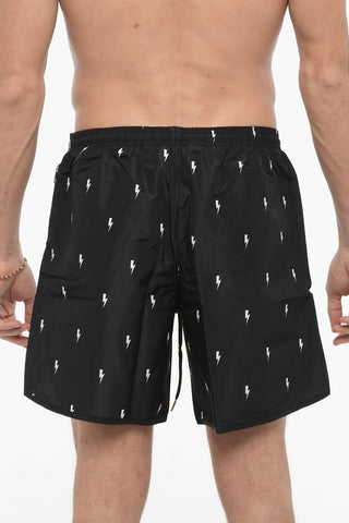 All Over Thunderbolt Printed Swim Shorts