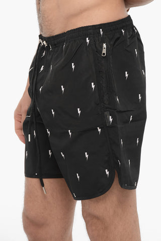 All Over Thunderbolt Printed Swim Shorts