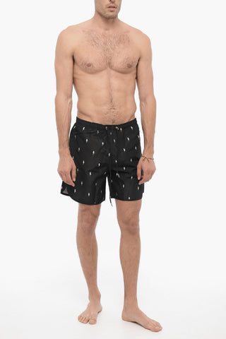 All Over Thunderbolt Printed Swim Shorts