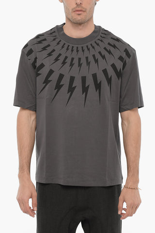 Slim Fit FAIRISLE THUNDERBOLT Crew-neck T-Shirt