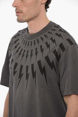 Slim Fit FAIRISLE THUNDERBOLT Crew-neck T-Shirt