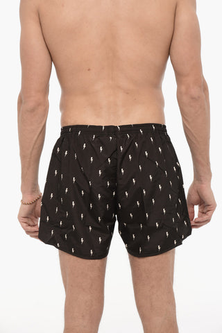 Costume da Bagno Boxer con Stampa Thunderbolt All-Over