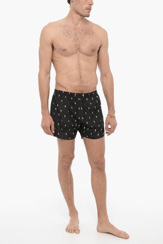 Costume da Bagno Boxer con Stampa Thunderbolt All-Over